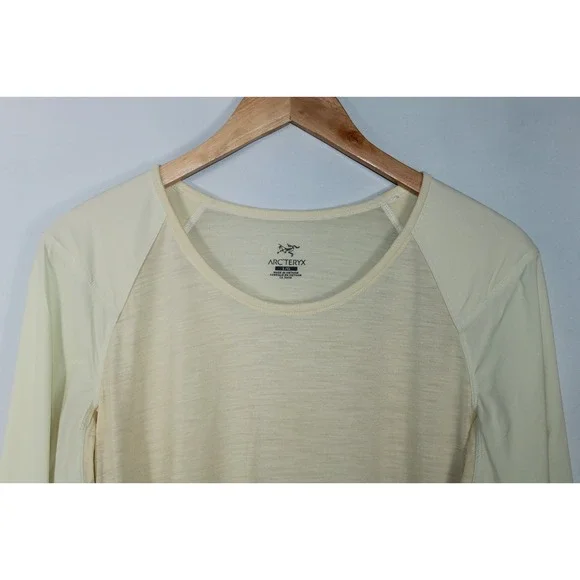 Arc'teryx Women's Large Yellow Wool Blend Long Sleeve Top - Picture 2 of 12
